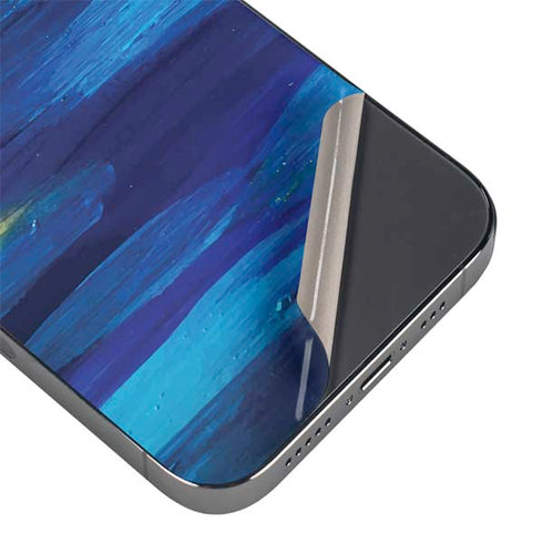 Ocean Blue Brush Stroke by Etta Vee iPhone 16e Skin